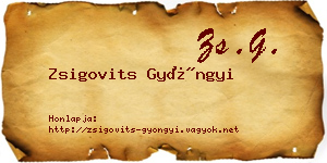 Zsigovits Gyöngyi névjegykártya