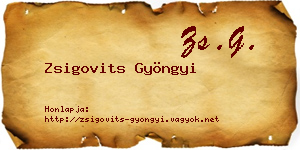 Zsigovits Gyöngyi névjegykártya