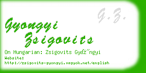 gyongyi zsigovits business card